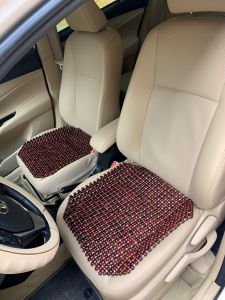 Khoác Lót Ghế Xe Ô Tô Hạt Gỗ Mun Cao Cấp Hạt 12cm - Mian Việt Nam ( hình thật )