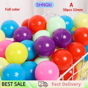 SHNGki 50Pcs Mini 32MM Clear Transparency Plastic Toy Surprise Ball Tiny Container Making Things Model Gashapon toy