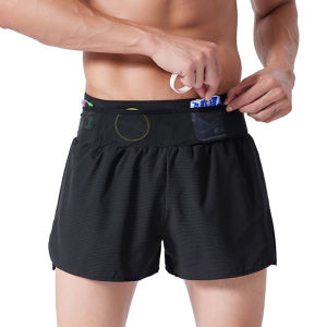 (S-4XL)Sports Shorts Men Women Teens Quick Dry Marathon Running Short Pants with Zipper Pocket Double Layer Trackless Fitness Training Shorts BB818