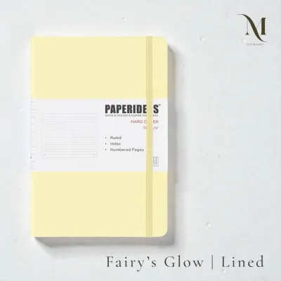 Paperideas A5 Lined Notebook Hardcover PU Leather 100gsm 188 Pages Journal Ruled