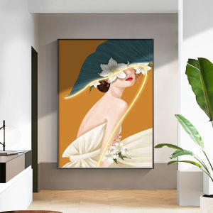 Mẫu tranh tráng gương cô gái tranh trừu tượng trang trí cửa hàng showroom decor nhà cửa