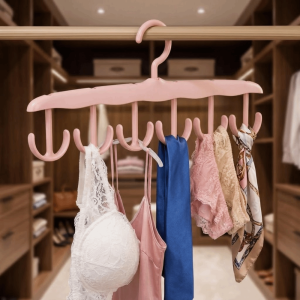 GEMMA Portable Multi-Functional Hanger Wave Hook Multi-Hook Coat Rack Tie Rack Rotatable Rotating Hanger Wardrobe Storage