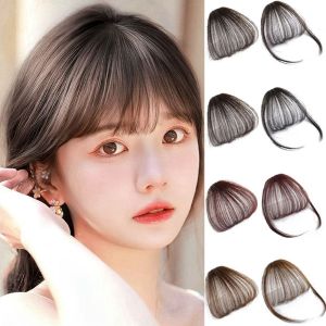 MARISAR Fake Fringe 3D Air Bangs Synthetic Hairpiece Straight Bangs Top Hair Bangs Invisible Clip in Fake Bangs Women