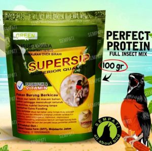 SEMPATI Supersip Hijau Pakan Voer Pur Khusus Lomba Burung Murai Batu Cililin Punglor Prenjak Ciblek Brajangan Makanan Lomba Burung Murai Kacer Tledekan Cendet Pur Voer Superfit SPRHIJAU