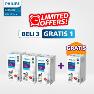 Philips Lampu LED Paket Beli 3 Gratis 1 RadiantLine LEDBulb 13W 6500K Putih