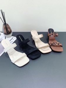 Elegant High-Heeled Sandals 2026 New Summer Crystal Heel Chunky Heel Sandals Low-Heel Transparent High-Heeled Shoes