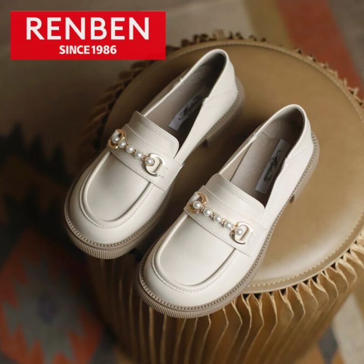 RENBEN Soft Bottom Leather Shoes New All-Matching Women's Shoes