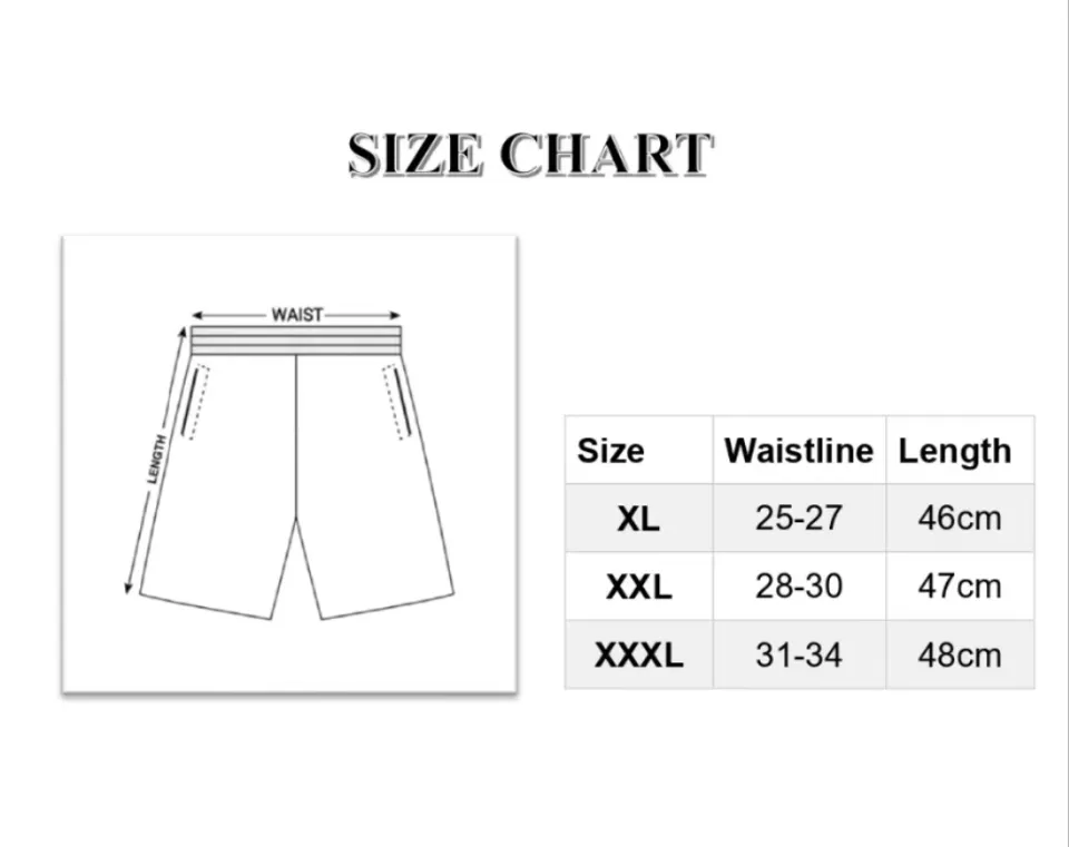 Size Chart Short Length Basketball Shorts Above-knee Basketball
