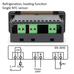 Digital Temperature Controller 220V Thermoregulator Refrigeration Defrosting Alarm Heating Control with Single/Dual NTC Sensor