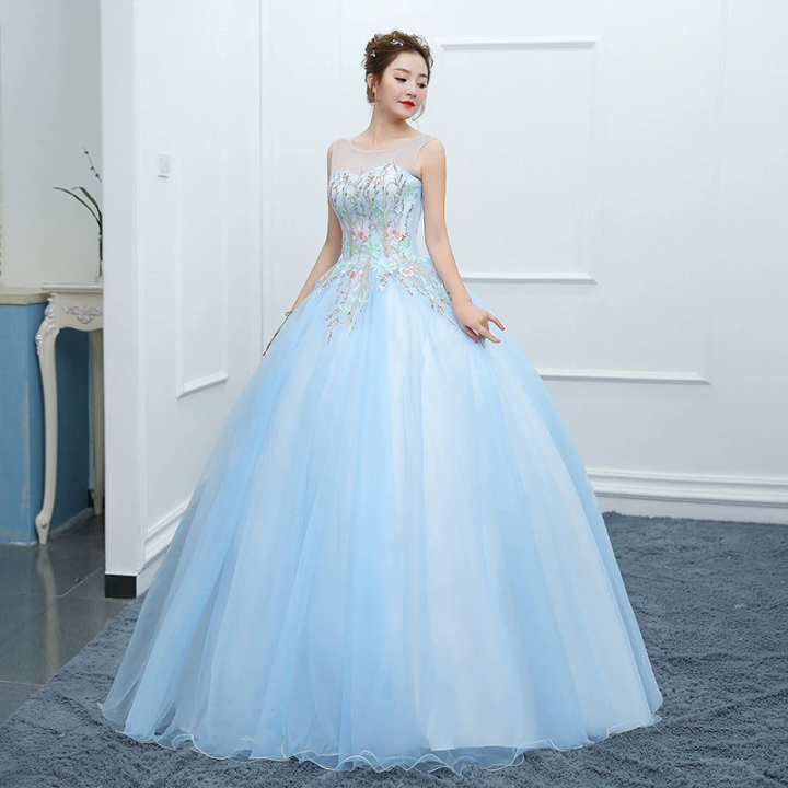 EAGLELY Dinner Evening Dresses Luxury Formal Blue Women Elegant