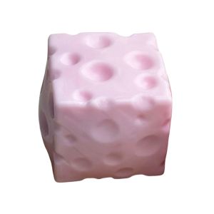 DEER Crunchy Cheese Squeezed Cube Sound Effects 5cm Cheese Squishy Toy Novelty Hand Relax Cheese Stress Ball Office Desk Toy