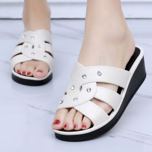 [Free Shipping] 2025 Summer New High-Heeled Womens Slippers Outdoor Non-Slip Womens Shoes Breathable and Durable Womens Sandals