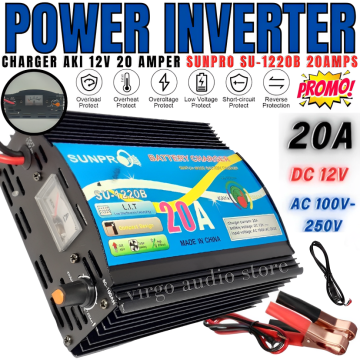 Battery Charger Sunpro Su1220b Charger Aki Portable 12v/20a Mobil