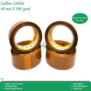 Lakban Bening Lakban Coklat Lakban Fragile 45 mm x 100 Yard (Isi 6 Pcs-NGC)