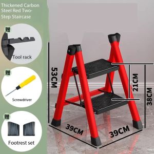 [SG]Foldable 2-4 Step Ladder Non-Slip Wide Pedal Steel Ladder Lightweight Space Saving for Home Indoor Use