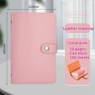 50 Envelopes Savings Money Book Banknote PU Album Money Holder Challenge Album Cash Collect Book