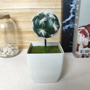 Wolf.id PBP139 Tanaman Hias Artificial Pot Bunga Kaktus Mini Plastik Dekorasi Hiasan Meja Belajar Ornamen Plant Buatan Lucu [BISA COD]