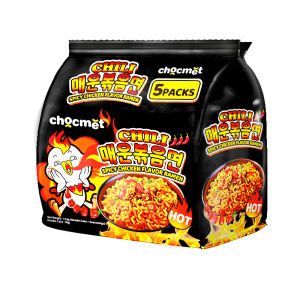 Chocmet 5Pcs KOREAN SPICY FIRE Noodles Spicy Fire Instant Noodles Ramen Dry Instant Noodles