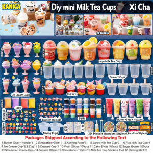DIY Mini Milk Tea Cups 575Pcs Bubble Tea Ice Cream Toy Set Educational Gift Toys for Kids
