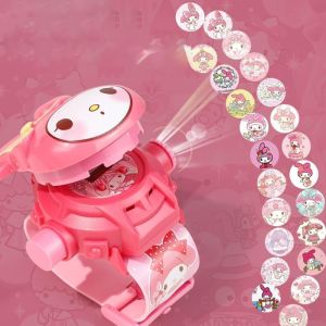 Sanrio Kids Watch Hello Kitty Kuromi Melody Cinnamoroll Toy Electronic 3d Projection Watch 24 Pattern Boys Girls Birthday Gift Kids Toy