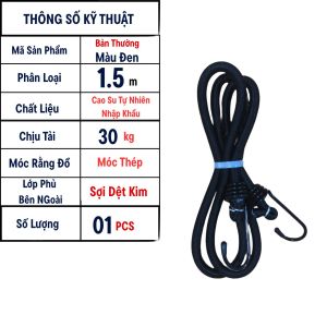 Dây chun dây ràng buộc hàng chuyên dùng chất lượng cao 2 móc đầu dài 1.5m