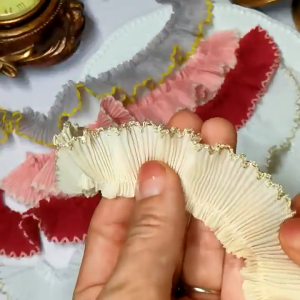 3cm Width Chiffon Lace Trim With Dogtooth Pleated Lace Trimming For Fashion Home Clothes Hairband Craft Project Decors