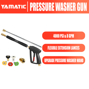YAMATIC Pressure Washer Gun and Wand with 5 Spray Nozzles M22-14mm & M22-15mm Fitting Replacement for Ryobi Karcher Greenworks Craftsman Troy bilt Power Washers 4000 PSI