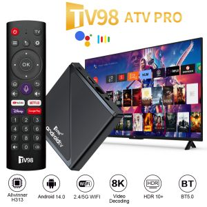 Smartifact MXQ TV98 ATV Pro Ultra HD 8K Smart TV Box Support 2.4G/5G Dual WiFi Android 14.0 With Number Key Remote Control And Infrared Learning Key 8+128GB Allwinner H313 Quad Core Media Player Set Support DLNA Airplay Miracast TV Receivers