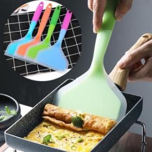 Non-Stick Tamagoyaki Silicone Shovel Spatula for Frying (Color Random)