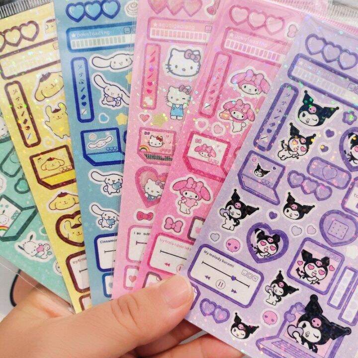 Kawaii Sanrio Anime Stickers Aesthetic Kuromi My Melody Cinnamoroll ...