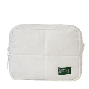 OOC Cosmetic Bag Quilted Makeup Bag Puffer Square Skincare Storage Bag Aesthetic Soft Cosmetic Pouch for Women