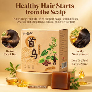 Hair Nourishing Shampoo Bar He Shou Wu Strengthening Hair Soap Essential Oil Scalp Care Hair Cleanser Hair Care