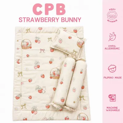 Baby Crib Mattress Comforter Set by KOZY Grey / Dark Grey Dino Cute Family and strawberry bunny