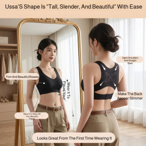 Seamless Bra Adjustable Front Buckle Sports Bra Posture Correcting Shaping Underwear