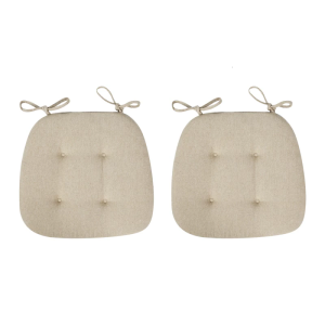 2 Piece Chair Cushions Set Cotton Linen Fabric Thick Seat Pads Multipurpose For Dining Office Ergonomic Support Design