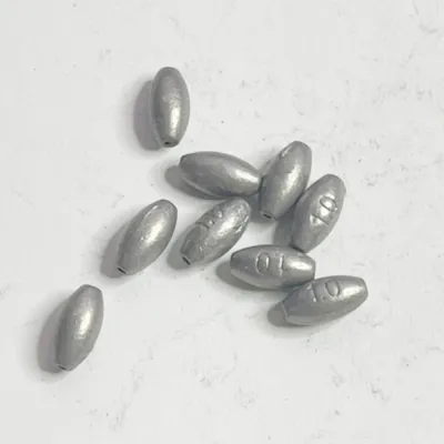 NIAOJIU 20pcs Olive-shaped Fishing Lead Sinkers 0.4g-4g Lead Fishing Weight Fishing Weight Sinker Carp Fishing