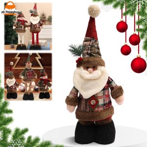 【VS】 Snowman Elk Doll Ornaments W/ Telescopic Legs Christmas Telescopic Doll Christmas Telescopic Ornament for Kid Hotel Christmas Decor