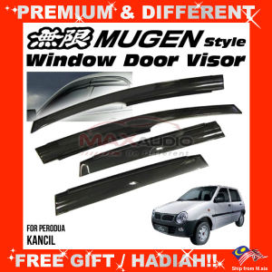 PERODUA KANCIL 1994 - 2009 MUGEN Door Visor Grade A Premium Acrylic Smoke Black Rain Guard Window Car Air Press