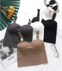 จัดส่งฟรี CB-03 เสื้อสายเดี่ยวแฟชั่น ครอปบราแฟชั้น ชุดชั้นใน เสื้อชั้นในผู้หญิง สายปรับได้