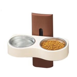 Double Bowl Cats Feeding Watering Bowl Space Saving Wall Mounted Eatting Watering Bowl for Indoor Feeding Drinking Bowl