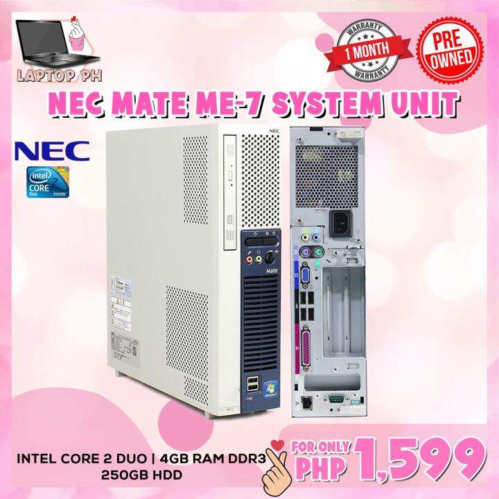 Nec Mate ME-7 SFF Desktop PC | Intel Core 2 Duo 2.7Ghz , 4gb RAM DDR3,  250GB HDD | We also have Laptop, Desktop Package, Gaming PC, Monitor |  LAPTOP PH | Lazada PH