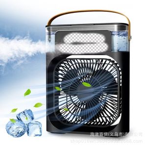 3-in-1 USB Desktop Air Cooler - with Humidifier & 7-Color Night Light    Personal Evaporative Cooling Fan for Office & Bedroom    Quiet Portable No Ice Needed