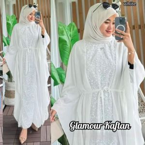 Glamor Kaftan Ceruty Mix Tile Squin Gamis Wanita Terbaru 2024 Viral Dress Kondangan Wanita Elegan