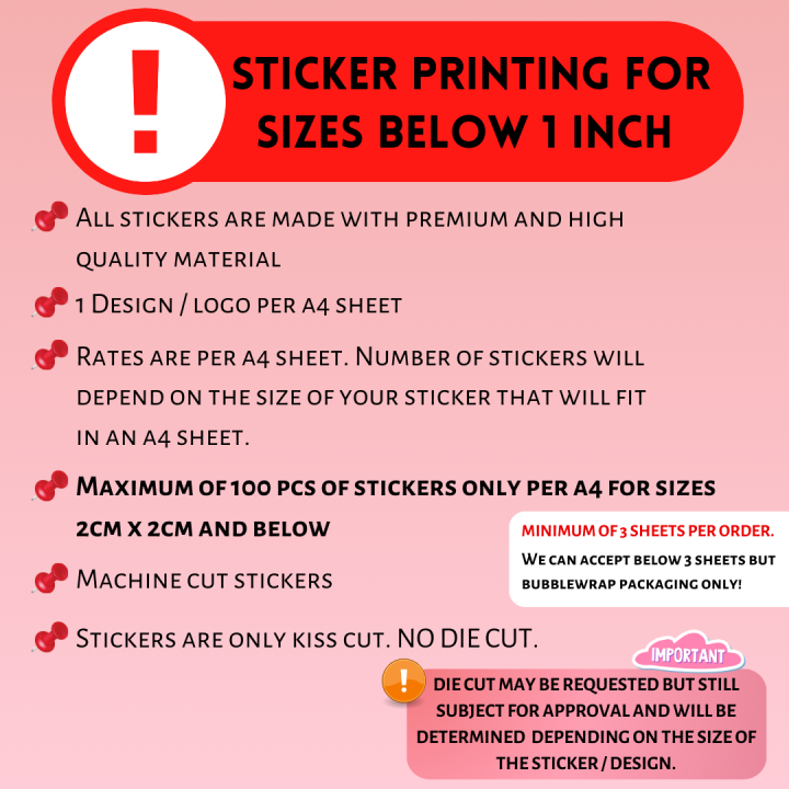 STICKER PRINTING FOR SIZES BELOW 1 INCH | Label Sticker | Product