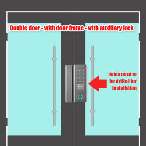 Smart Door Lock with Doorbell Digital Door Lock with Fingerprint/Key/App /Password/IC card/NFC Unlock No drilling Glass Smart Door Lock Main Door Wifi Door Hardware Locks Universal for left and right doors Sliding Gate Door Lock