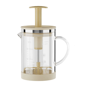 Handheld Mixer With Integrated Pitcher Heatproof Glass Manual Beater For Home Baking Cooking Multipurpose Stainless Construction