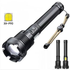 SENTER LED XHP90 PLUS COB - CAHAYA SUPER TERANG - JARAK JAUH - BISA DI CAS TYPE-C - BISA JADI POWERBANK