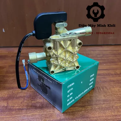 Bộ đầu bơm máy rửa xe mini - cao áp có chỉnh áp Đầu bơm máy rửa xe gia đình ( Có kèm rơ le điện) Đầu bơm áp lực đầu máy bơm mini