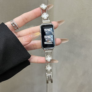 Huawei Band 10 9 8 Four-leaf clover Fritillary Metal Diamond Bling Strap for Huawei 10 9 8 With case
