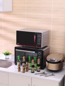 Microwave Oven Rack Adjustable to fit your Oven Kitchen Rack Storage Shelf Organizer Carbon Steel